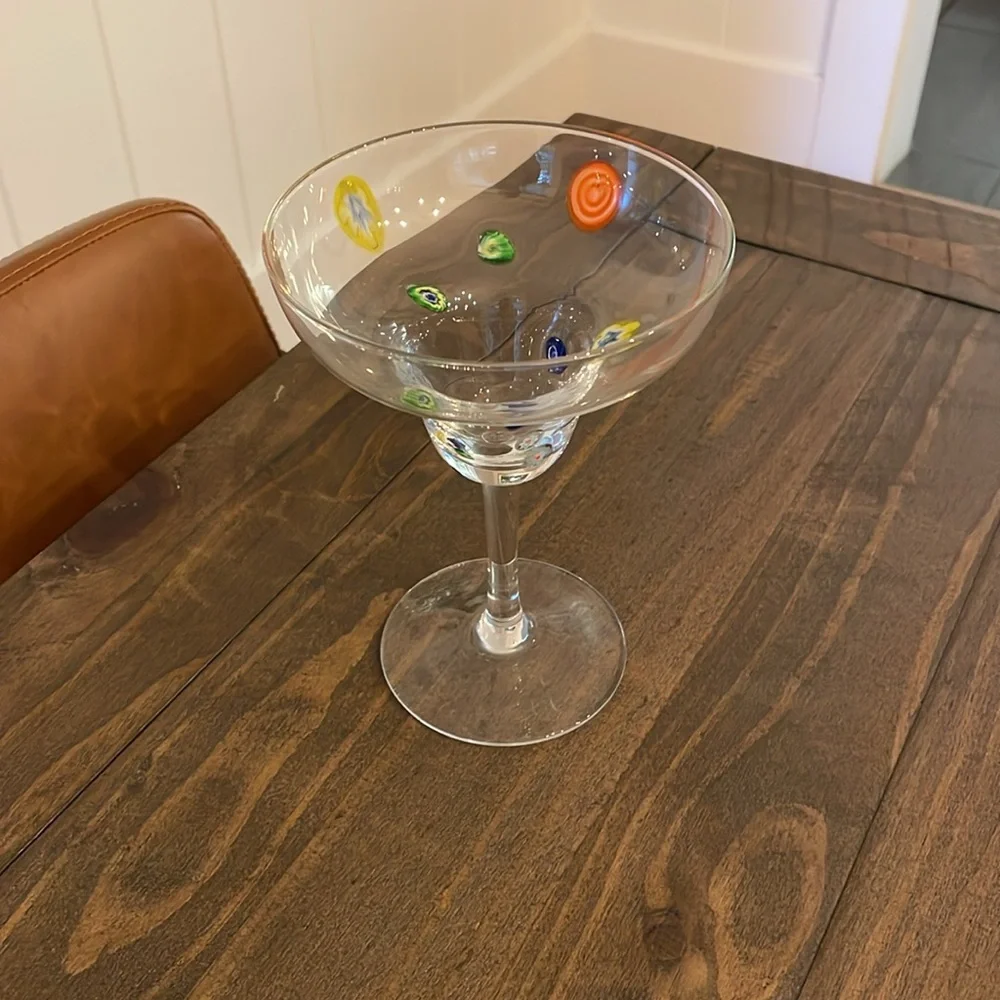 Crate&Barrel vintage 2000 set of 5 flower power margarita glasses